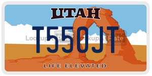 T550JT license plate in Utah