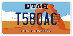 T580AC  license plate in UT