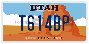 T614BP license plate in Utah