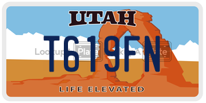 T619FN  license plate in UT
