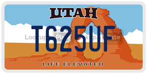 T625UF license plate in Utah