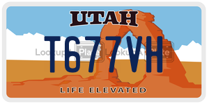 T677VH  license plate in UT