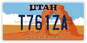 T761ZA  license plate in UT