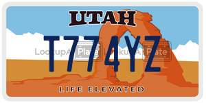 T774YZ  license plate in UT