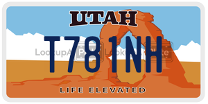 T781NH license plate in Utah