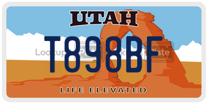 T898BF  license plate in UT
