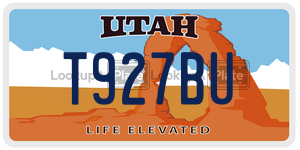 T927BU  license plate in UT