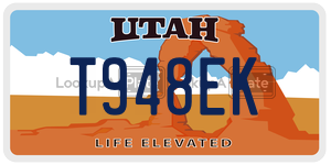 T948EK  license plate in UT