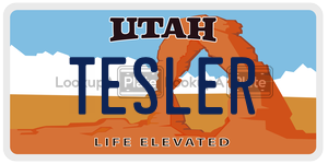 TESLER license plate in Utah