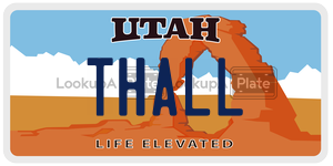 THALL  license plate in UT