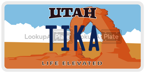 TIKA license plate in Utah