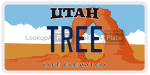 TREE  license plate in UT