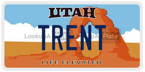 TRENT  license plate in UT