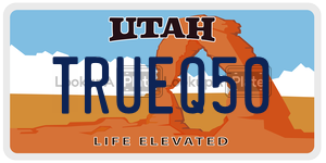 TRUEQ50 license plate in Utah