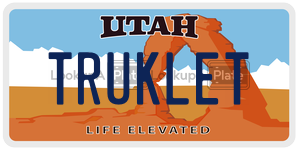 TRUKLET  license plate in UT