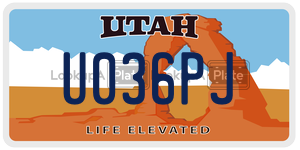 U036PJ  license plate in UT