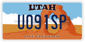 U091SP license plate in Utah