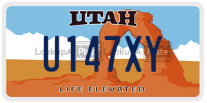 U147XY license plate in Utah