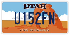 U152FN  license plate in UT