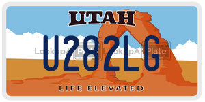 U282LG  license plate in UT