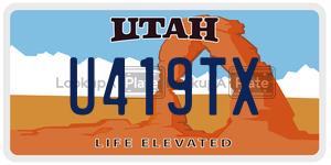 U419TX  license plate in UT