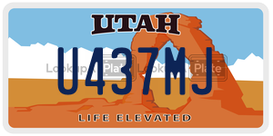 U437MJ  license plate in UT
