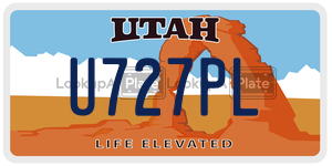 U727PL  license plate in UT