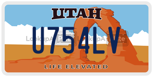 U754LV  license plate in UT