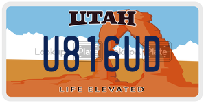 U816UD  license plate in UT