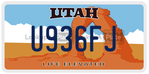 U936FJ  license plate in UT