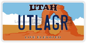 UTLAGR  license plate in UT