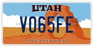 V065FE license plate in Utah