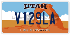 V129LA  license plate in UT
