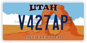 V427AP  license plate in UT