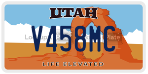 V458MC  license plate in UT