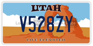 V528ZY  license plate in UT