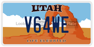 V64WE  license plate in UT