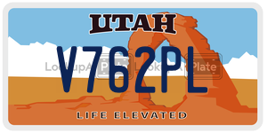 V762PL license plate in Utah