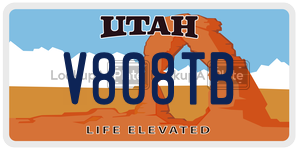 V808TB license plate in Utah