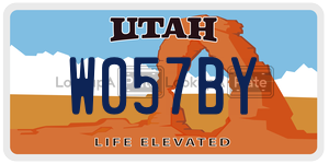 W057BY license plate in Utah
