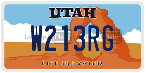 W213RG  license plate in UT