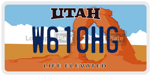 W610HG license plate in Utah