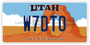 W7DT0  license plate in UT