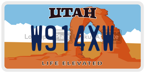 W914XW  license plate in UT