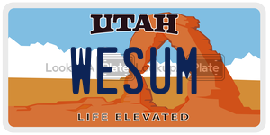 WESUM  license plate in UT