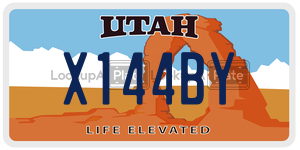 X144BY  license plate in UT