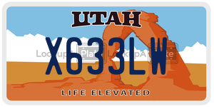 X633LW license plate in Utah