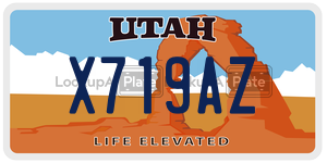 X719AZ  license plate in UT