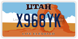 X968YK license plate in Utah