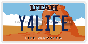 Y4LIFE license plate in Utah